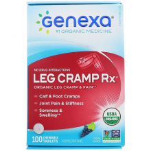 Genexa, Leg Cramp Rx，有機，腿抽筋及疼痛，葡萄味，100片咀嚼片