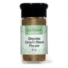 Just Natural Organic Pepper Ground Black (Glass Jar) 42g