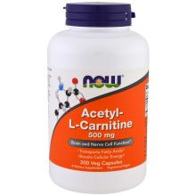 Now Foods, Acetyl-L Carnitine, 500 mg, 200 Veg Capsules
