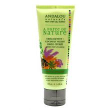 Andalou Naturals, A Force of Nature, Shea Butter + Coconut Water Hand Cream, Lime Blossom, 100 ml