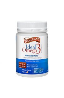 Barlean's, Ideal Omega® 3 魚油膠囊， 香橙味, 60 粒