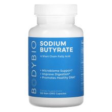 BodyBio, Sodium Butyrate, 100 Non-GMO Capsules