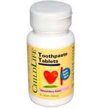 ChildLife, 兒童牙膏片, 天然漿果味道, 500mg, 60片