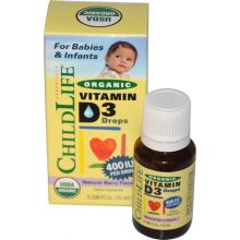 ChildLife, Organic Vitamin D3 Drops, Natural Berry Flavor, 400 IU, 0.338 fl oz (10 ml)