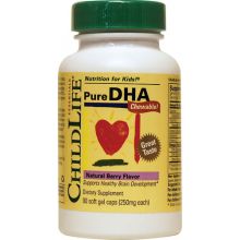 Childlife, Pure DHA, Berry Flavor 90 soft gel caps (250mg each)