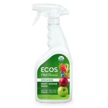 Ecos® Plant Powered, 有機水果 + 蔬菜清洗液，22 oz (650ml)