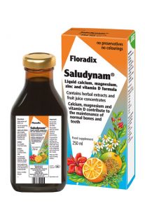 Floradix Saludynam 液体钙、镁、锌和维生素 D 配方 250ml