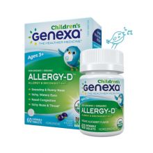 Genexa, Allergy-D for Children, Organic Allergy & Decongestant, Organic Acai Berry Flavor, 60 Chewable Tablets