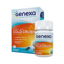 Genexa, Cold Crush 成人裝，有機草本舒緩傷風咳嗽咀嚼片 (巴西莓味) 60片