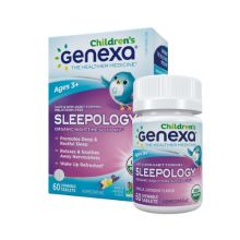 Genexa, Sleepology Children, Organic Nighttime Sleep Aid, Vanilla Lavender Flavor, Melatonin-Free, 60 Chewable Tablets