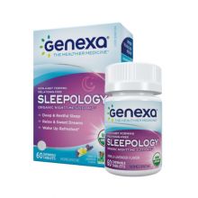 Genexa, Sleepology, Organic Nighttime Sleep Aid, Vanilla Lavender Flavor, Melatonin-Free, 60 Chewable Tablets