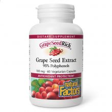 Natural Factors, GrapeSeedRich, Grape Seed Extract, 100 mg, 90 Capsules