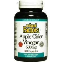 Natural Factors, 蘋果醋, 500 mg, 180 粒
