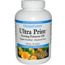 Natural Factors, Omega Factors, Ultra Prim, 月見草油, 1000 mg, 180粒