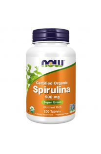 NOW Foods, Organic Spirulina - 500 mg, 200 Tabs