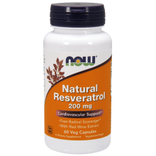 Now Foods, Natural Resveratrol, 200 mg, 60 Veggie Caps