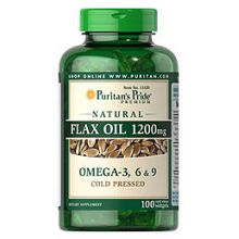 Puritan's Pride, Natural Flax Oil 1200 mg, 100 Softgels