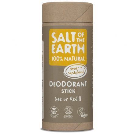 Salt of the Earth, Amber & Sandalwood Natural Deodorant Stick 75g - Use or Refill