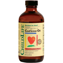 Childlife Liquid Cod Liver Oil, Strawberry Flavor 8 Fl.Oz. (237ml)